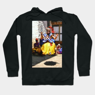 Leaping Masked Monk, Bhutan Hoodie